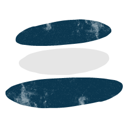 Three vertically arranged ovals: dark blue with a starry pattern on top and bottom, and solid white in the middle, on a transparent background.