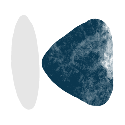 A light gray oval and a dark blue irregular triangle on a transparent background.